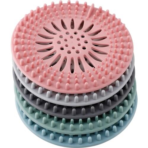 Filter Silica Gel Toilet Drain Hair Catcher Kitchen Silicone Lid 5pcs PORTABLE TRP Sewer Pink Bathroom