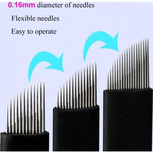 Black Microblading Needle Flex U shape Nano blade Tattoo Needle For Permanent Makeup Tattoo Eyebrow Microblading Pen Supplier