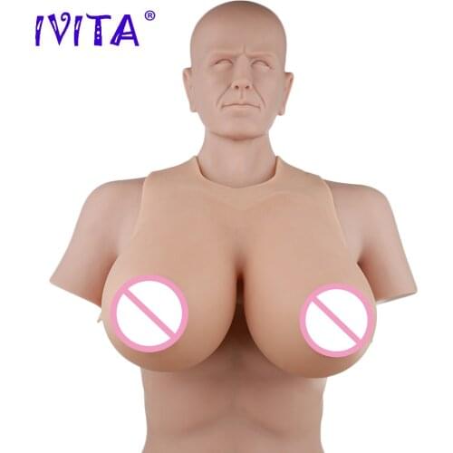 IVITA 8300g Realistic Silicone Breast Forms For Crossdresser Artificial False Fake Boobs Transgender Drag-Queen Shemale Enhancer