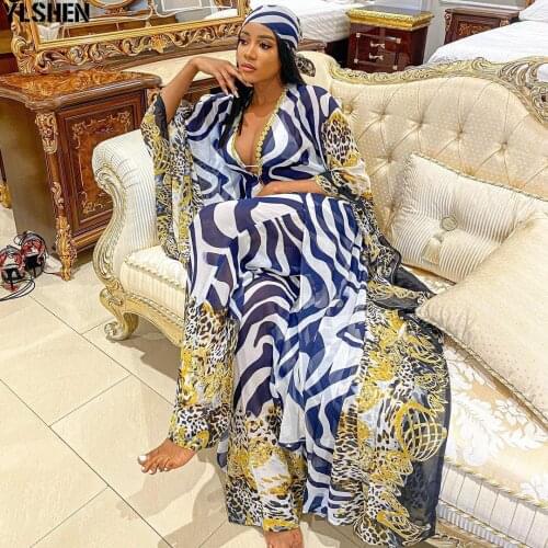 2 Two Piece Set Summer Clothes African Dresses for Women 2021 Dashiki Grand Boubou Robe Africaine Femme Dress Sets Pants Suits