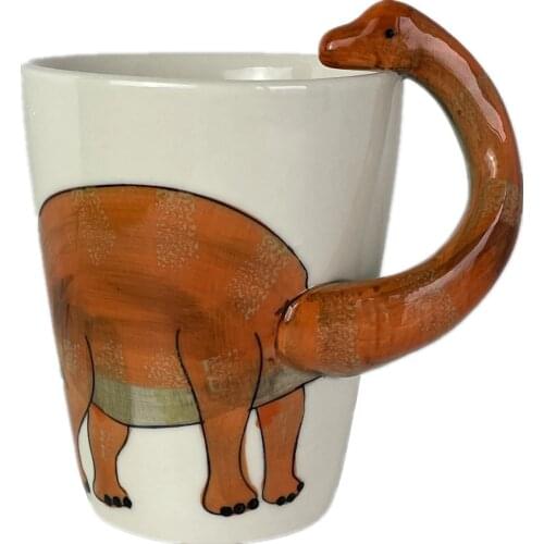 Creative 3D Dinosaur coffee mug cartoon with animal shape handle 400ml coffee cups children cups office drinkware gift