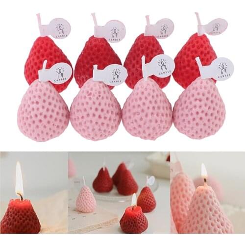 Creative Strawberry Candles Fruit Shape Candle Scented Candle Valentine Day Gift Party Ornament Home Decoration