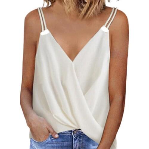 Summer Ladies Blouse Double Slings Cool Camisole Women Solid Color Sexy Vest for Daily Wear Fashion Camis Casual Tees