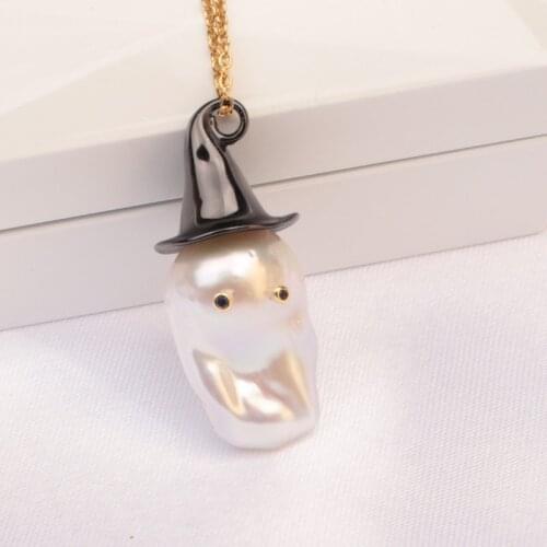 Hot sell female solid 925 sterling silver freshwater cultured single big baroque real pearl pendant necklace design bridal