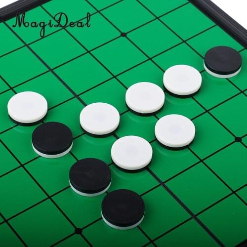 MagiDeal 1Set Acrylic Magnetic Portable Folding Reversi Othello Portable Board Chess Puzzle Game for Home Parent-Kids Family Toy