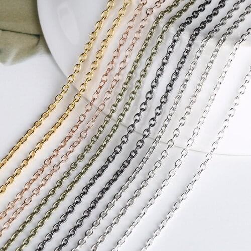 10m/lot Gold/Silver/Bronze/Rhodium Color Iron Metal Necklace Chains Bulk For DIY Jewelry Findings Making Materials Handmade