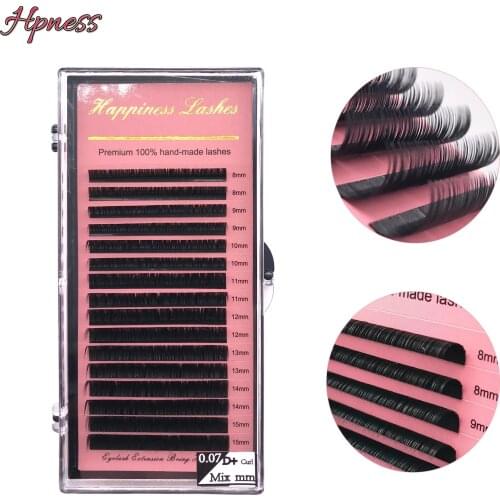 Soft Faux Mix 8~15 mm 16 lines Handmade Korean Pbt Eyelash Extension Natural Mink Eyelashes False Lashes for Extension