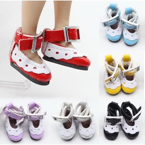 1 pair 2.8cm Shoes Fit for Blyth Licca Jb Pullip Doll Mini Toy Shoes for Russian Doll 7 Colors Lacy Shoes for 1/6 BJD Doll