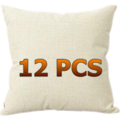Wholesale 12pcs Blank Cushion Cover Solid Beige Sofa Pillow Case Hand Painted Material DIY Thermal Transfer Print Pillowcase