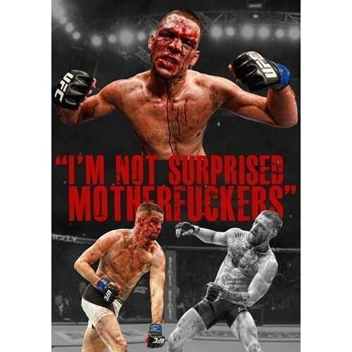 NATE DIAZ POSTER v Conor McGregor Art Film Print Silk Poster Home Wall Decor 24x36inch