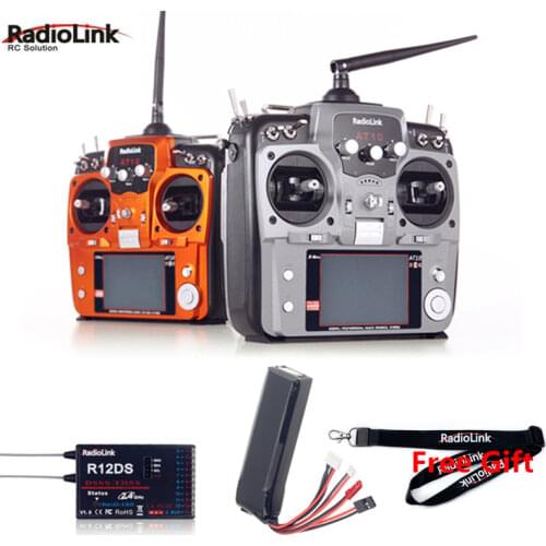 Radiolink AT10 II 2.4G 12CH Radio Transmitter W/ R12DS Receiver 11.1V Battery for RC FPV Racing Drone Airplane Helicopter Mode2