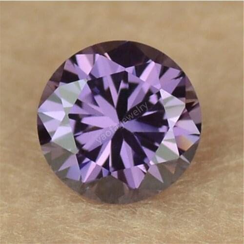 Sale 3~20mm Purple Red Color Zircon CZ Stone Round Shape Brilliant Cut Loose Synthetic Cubic Zirconia Gems For Jewelry