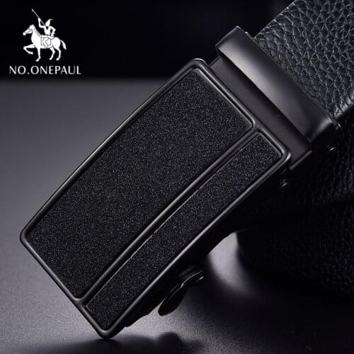 NO.ONEPAUL Genuine Leather High Quality business Male Mens Belts new Cowskin Belt luxury Belts For Men youth Automatic buckle