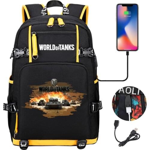 Game World Of Tanks Backpack Girl Boy Schoolbag Large Capacity Laptop Bag Waterproof Multifunction USB Charging Backpack