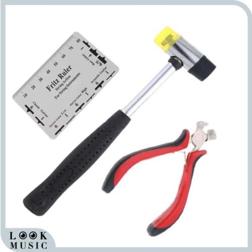 Guitar Bridge Pin Puller String Cutter Fret Puller Hammer String Ruler Repair Maker Combo Set For Guitar Repair Luthiers Tools