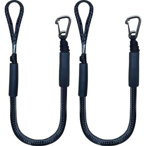 2 Boat Bungee Dock Lines with Hook Mooring Rope Boat Pontoon Stretch Cords For Kayak Jetski Saiboat Woodenboat SeaDoo Waverunner