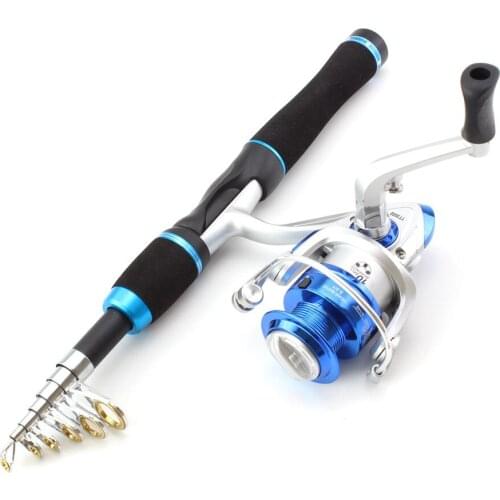 165cm Carbon spinning Casting Fishing Rod and spinning Reel Set Telescopic Travel Rod sea Trout Fishing Tackle