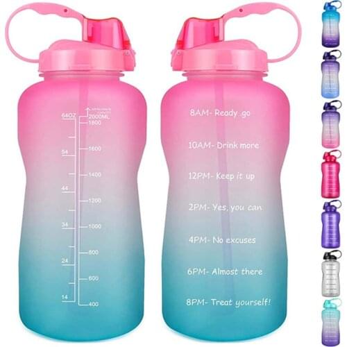 2000ml Sport Water Bottle Water Jug for Fitness Gym and Outdoor Sport Summer Tritan kettle Leakproof Travel Cup With Straw