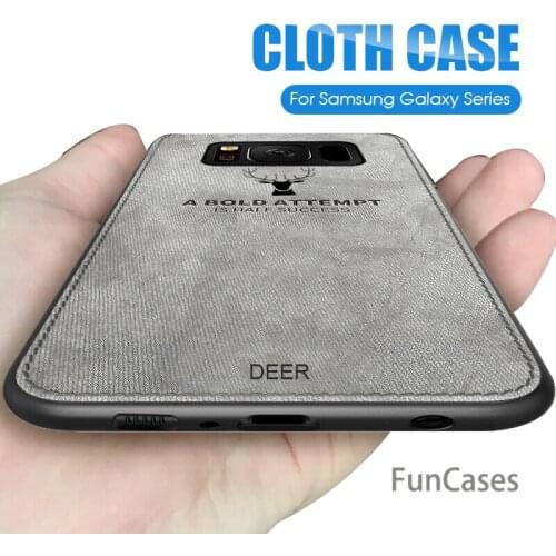 Cloth Shockproof Deer Case For Samsung Galaxy S8 S9 S10 Plus S10E S7 edge Soft TPU Cover Note 9 8 A8 A6 plus A7 2018 A 8 + Coque