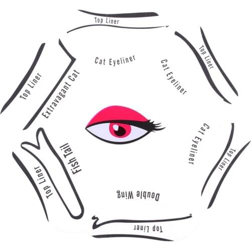 Pro 6 in 1 Stencils Eyeliner Template Smoky Eyes Quick Makeup Stencil Cat Eye Liner Quick Cosmetic Tool