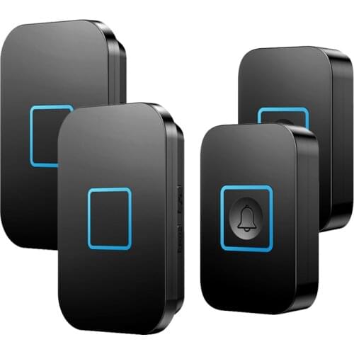 CACAZI Intelligent Wireless Waterproof Doorbell 300M Remote US EU UK Plug LED AC Call Chime Door Electrico Bell