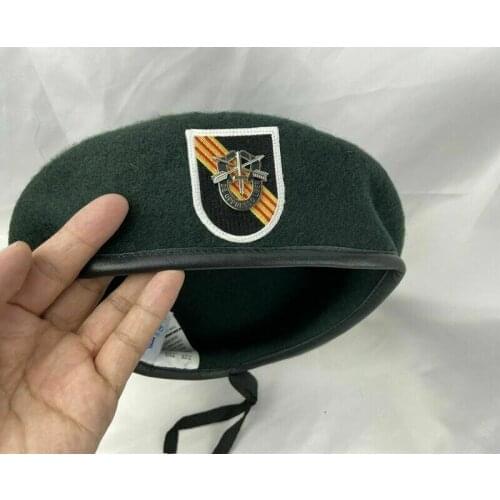 VIETNAM WAR US ARMY 5TH SPECIAL FORCES GROUP Blackish GREEN BERET MILITARY HAT WOOLEN CAP Military Store