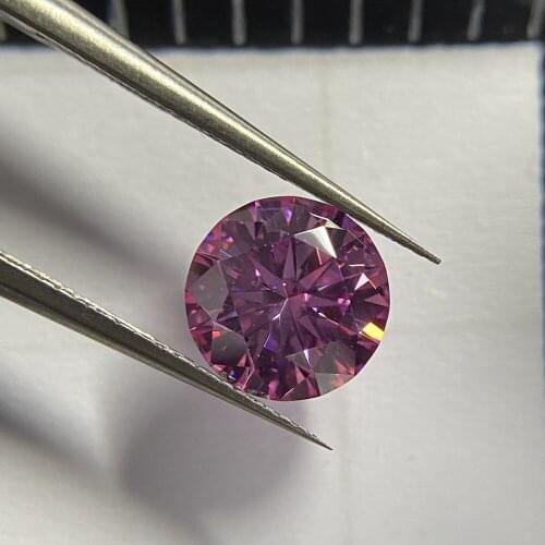 VVS1 Clarity Round Shape 10mm 4cts Synthetic Pink Moissanite Diamond Lab Grown Loose Stone Price