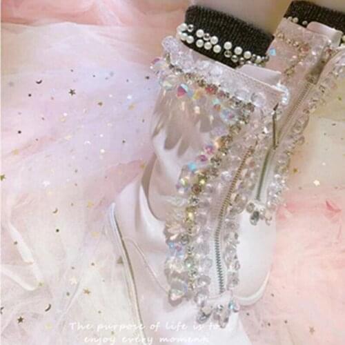 Japanese sweet lolita vintage round shoes kawaii girl tea party princess kawaii shoes lace boots cos women shoes loli cosplay
