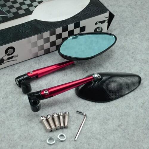 Universal 1 Pair 7/8" 22mm Motorcycle Aluminum Rear View Black Handle Bar End Side Rearview Mirrors