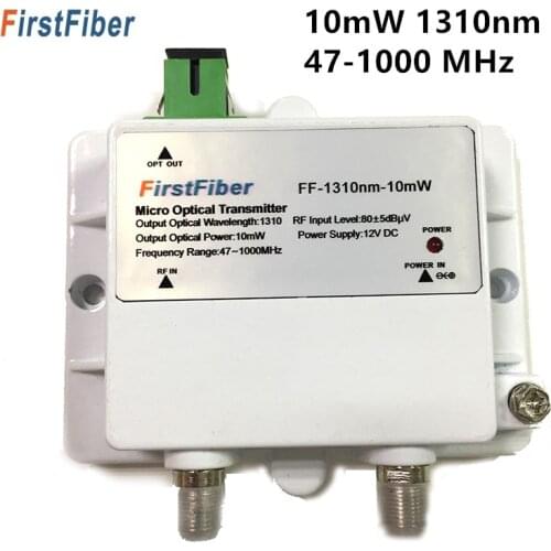 10mW Micro Optical Transmitter FTTH 12V CATV Mini Micro Transmitter 47-1000MHZ 1310nm Optical fiber with SC/APC