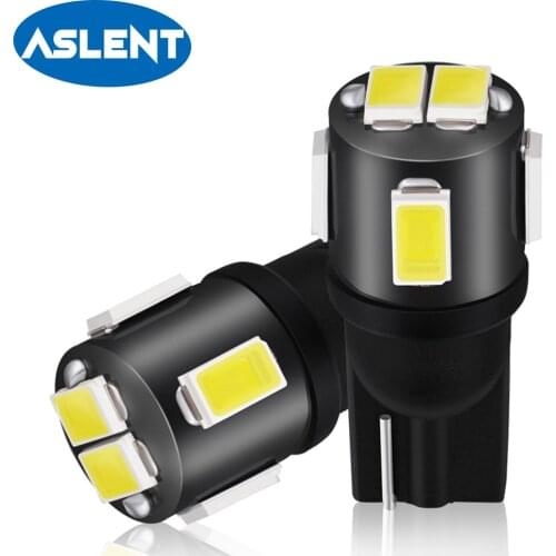 10Pcs W5W 5630 6SMD Car T10 LED 194 168 Wedge Replacement Reverse Instrument Panel Lamp White Blue Bulbs For Clearance Lights