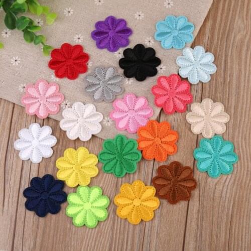 10pcs Flower Patches Iron On Patches For Clothing Stripes Flower Badges Stickers On Clothes Embroidered Patches Appliques