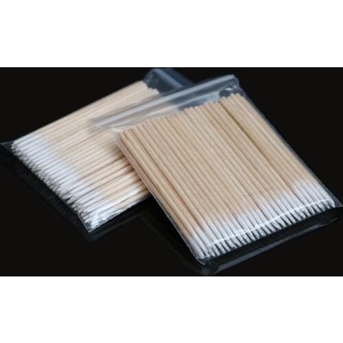 1000pcs Disposable Tattoo Cotton Swab Microblading Brushes Wood Cotton Swabs Clean Stick Eyelash Extension Glue Removing Tool