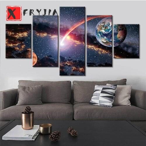 5d diy Diamond painting 5 Piece Earth Universe star sea 3d cross stitch,diamond embroidery,Space landscape mosaic pattern decor