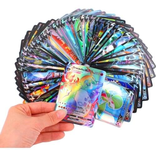 60PCS Pokemon Shining Cards TAKARA TOMY French V VMAX MEGA GX TAG Trading Battle Game Card Collection Booster Box Kids Toy Gift