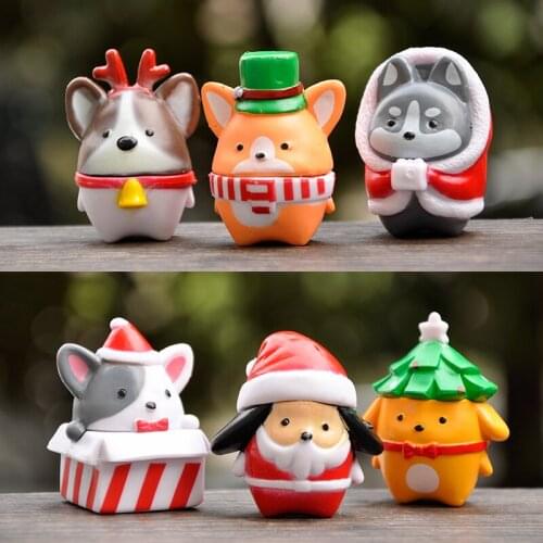 8pcs/Lot Kawaii Cartoon Animal Dog PVC Action Figures Model Christmas Desktop Decoration Collect Toys Birthday Gift For Girl