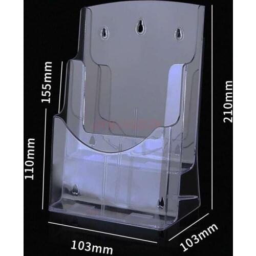 A6 two-layer wall-mounted publicity catalogue material shelf transparent front desk newspaper magazine color page folding