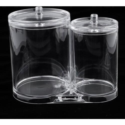Acrylic Bathroom Vanity Countertop Canister Jar with 2 Divider Organizer for