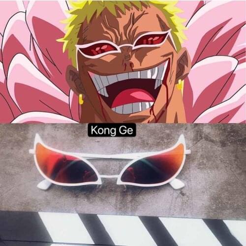 Anime One Piece Donquixote Doflamingo Eye Glasses Sunglasses Cosplay Props Limited