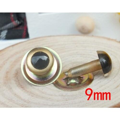 Free ship!! 50pairs - 9mm gold color Japanese Hand Painted Pearl-tallic Safety Eyes Cat Eyes with Metal Washer