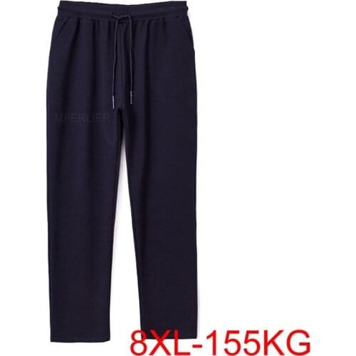 Spring Autumn 8XL 150kg Men Business Pants 7XL 6XL 5XL Large Size Black Pants