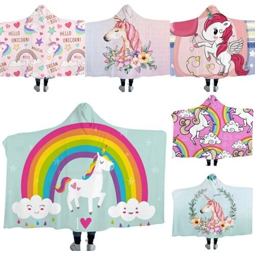 Colorful Flannel Blanket 3D Print Unicorn Kids Girls Pink Blanket Bed Home Cute Kawaii Textiles Dreamlike Gift Drop Shipping