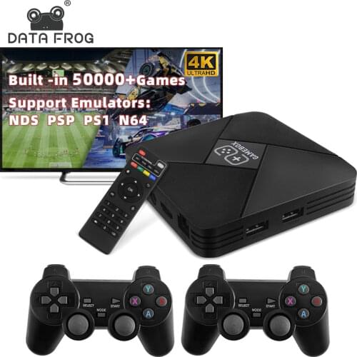 DATA FROG Retro Games Stick Dual System Android TV Box 4K Dendy Video Game Console Built-in 40000+ Support for NDS/PS1/PSP/N64