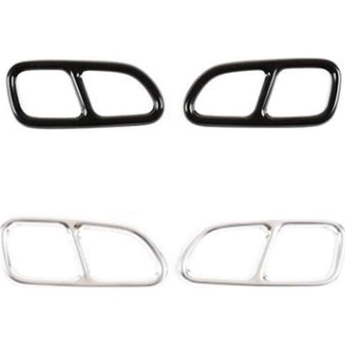 Stainless Steel Car Rear Tail Throat Decor Frame Car Exhaust Pipe Trim Cover Stickers for Benz CLA SLK