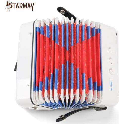 STARWAY Mini 10-Button Kids Accordion Toy Supports Bass Chords 14 Notes Educational Music Instrument for Children