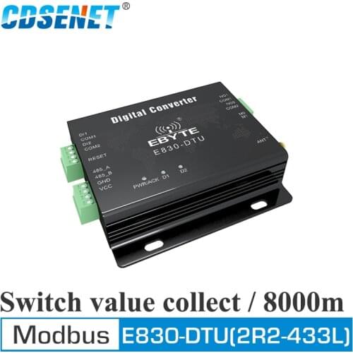 E830-DTU(2R2-433L) Switch data Acquisition Wireless LoRa 433MHz Modbus 8km Long Range Transmitter and Receiver