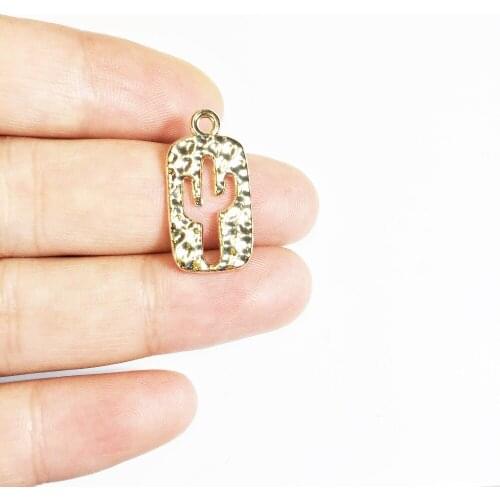 Eruifa 20pc 18*12mm Double Side Hammer Cactus Zinc Alloy Jewelry DIY Charms Pendant 2 Colors