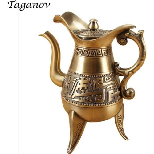 480 ml Flagon bronze wine pot big vision alcohol flask gift Liquor pot engraved alcohol-bottle fiole flask-for-alcohol heupfles