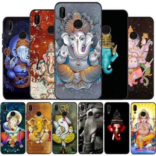 The Hindu God elephant black Silicone soft Phone Case for huawei P40 P30 P20 P10 Pro P9 Lite Psmart 2019 Y6 Y9 cover