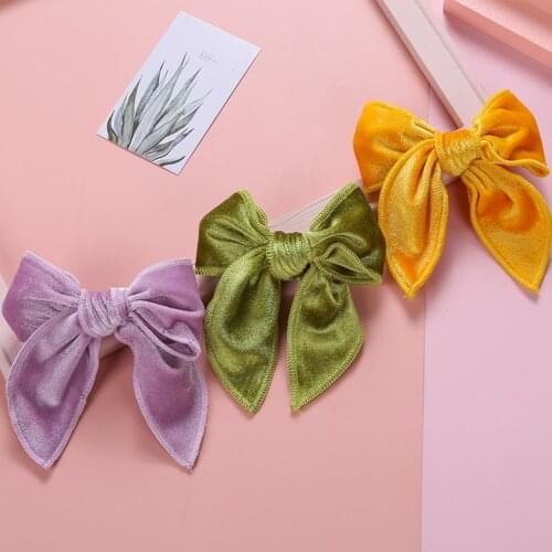 Korea Velvet Hair Clips For Girls Candy colors Color Bow Knot Hair Pins For Wonen Barrette New Year Gifts Hair Accessories 2020